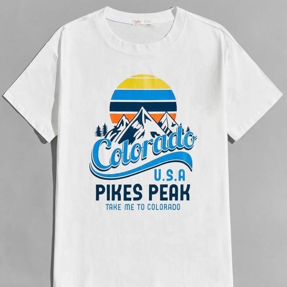 ROMWE Other - NWT ROMWE White Letter Mountain Colorado Graphic Tee Unisex